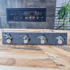 Primitive Ohio Wholesalers Wooden Snowman Wall Decor w/ Pegs for Hanging-18”W